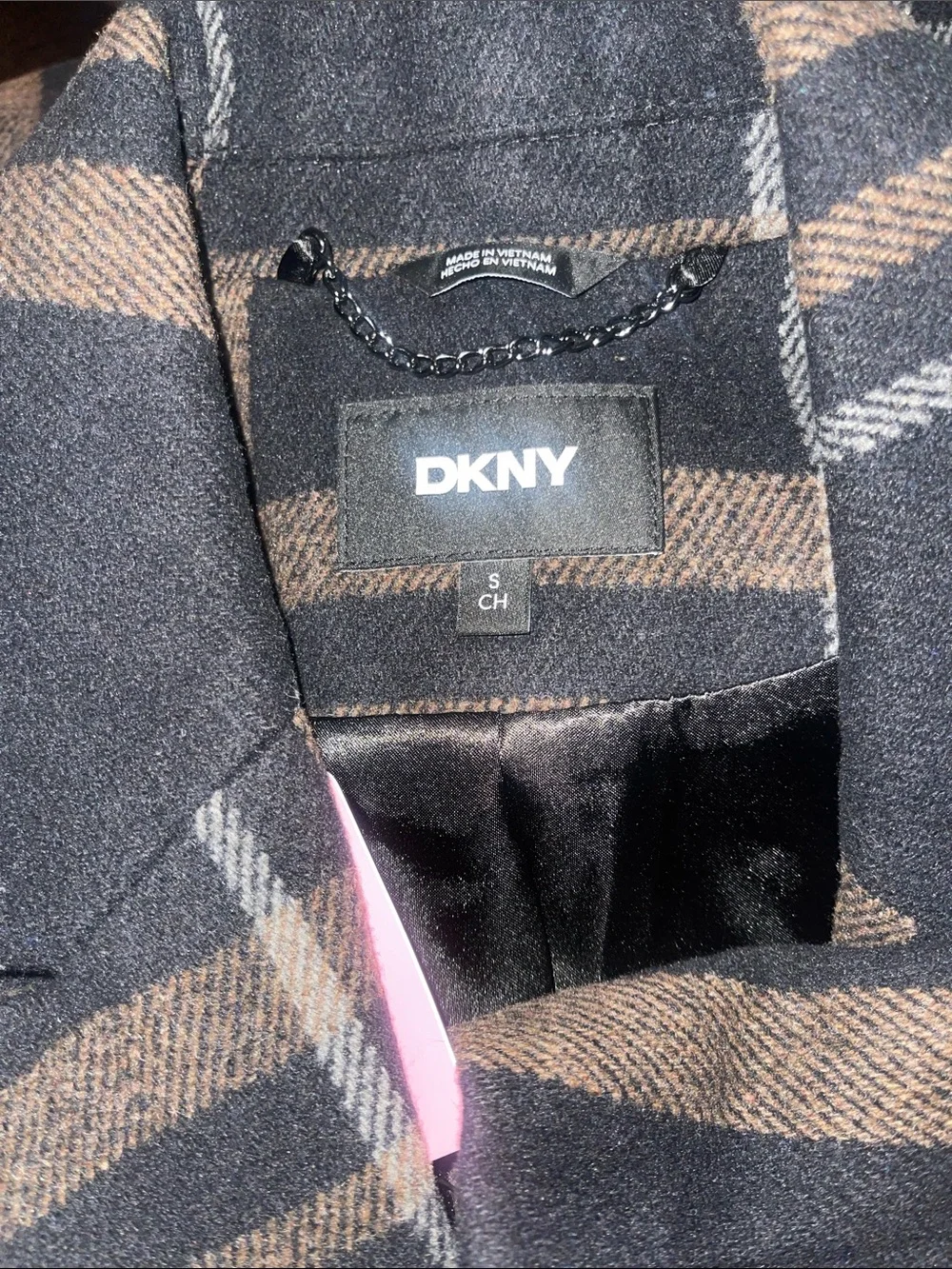 DKNY Navy and Brown Plaid Stylish Comfort for Cooler Weather - Picture 6 of 7